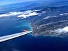 Veduta aerea di Bordighera atterrando a Nizza